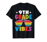 9th Grade Back To School Sunglasses Vibes Retro First Day Maglietta