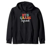 9th Grade Squad Retro Groovy Men Women First Day of School Felpa con Cappuccio