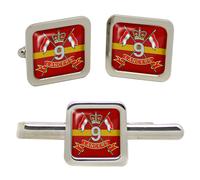 9th Queen's Reale Lancers, Britannico Militare Gemelli Quadrati E Tie Clip Set