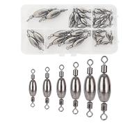 9Tong Anello Pesi Piombini da Pesca Mare Peso Pesca Piombo Kit Surfcasting Fondo Piombi con Girella Doppia