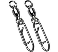 9Tong Cuscinetto Rotante Girevole da Pesca d'Acqua Dolce Molta Forza Girelle a Scatto Girelle a Scatto in Acciaio Inossidabile Clip da Pesca in Acciaio Nero Nichel, 25pcs, 100lbs