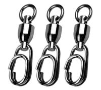 9Tong Girelle a Scatto ad Alta Resistenza Girelle da Pesca con Cuscinetti a Sfera in Acqua salata Pesca con Anelli divisi in Acciaio Inossidabile d'Acqua Dolce 25pcs 49lbs