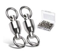 9Tong Girelle con Cuscinetti a Sfera Connettore ad Alta Resistenza Acciaio Inossidabile Anelli Saldati Solidi Canne girevoli Pesca d'Acqua Dolce in Acqua salata 25pcs 77lbs