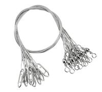 9Tong Leader per Pesca in Acciaio Inossidabile con Alte Resistenze Rig per Mare Salato Leader con Moschettone Pesante Fili per Cose da Pesca e Linea Nichel Bianco #1 20lb 5.9in 50pcs