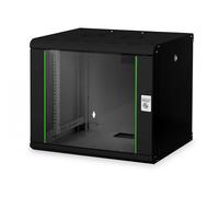 9U wall mounting cabinet, Unique 509x600x450 mm, color black (RAL 9005)
