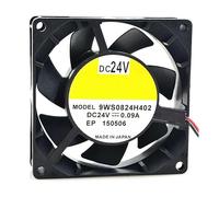 9WS0824H402 24V 0.09A waterproof double ball fan 80x80x25mm 2 line