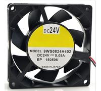 9WS0824H402 DC24V 80mm 8CM 8025 0.09A Waterproof Double Ball Cooling fan 2-Wire