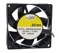 9WS0824H402 Ventilatore di raffreddamento impermeabile a doppia sfera | Ventilatore di raffreddamento impermeabile a doppia sfera 8025 24V 0.09A 2 fili 9WS0824H402