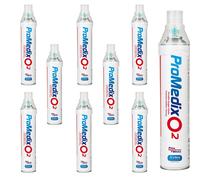 9x Bombolette Promedix 12L Inalatore Portatile di Ossigeno in Bombola al 99,4%