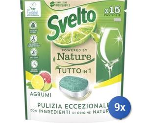 9x Bundle Svelto Tabs Lavastoviglie 15 Pezzi Nature Agrumi Made In Italy
