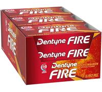9x Dentyne Fuoco Speziato Cannella Gusto senza Zucchero Gengive Dolci Americani
