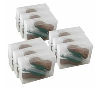 9x DynaSun PP368TG Scatola Box Porta Scarpe Trasparente Uomo Donna Salvaspazio