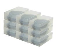 9x DynaSun PP437 Scatola Porta Scarpe Trasparente Uomo Donna Salvaspazio