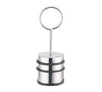 9x Fermaporta con Manico, Massiccio, Gommini Antigraffio, Porte e Finestre, Acciaio Inox, H: 20,5 cm, Argento