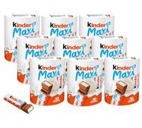 9X Ferrero Kinder Maxi Barrette Ricoperte di Cioccolato a Latte 10 Barrette 210g [9 Confezioni]