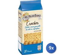 9x Multipack Crackers Mulino Bianco Non Salati Gr 500