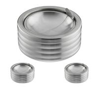 9x posacenere in acciaio inox rotondi, set da 9 posacenere windproof