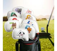 9x Set di copricapo in ferro da golf in pelle PU Set di copricapo per mazza da