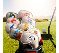 9x Set di copricapo in ferro da golf in pelle PU Set di copricapo per mazza da