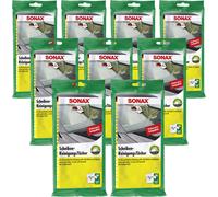 9X SONAX Panni Per Pulizia Dei Vetri Panni Umidi Senza Striature
