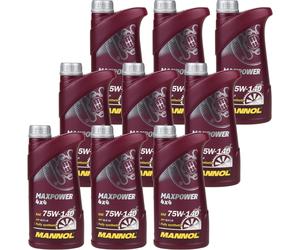 9x1 Litro Originale MANNOL Olio per Ingranaggi Maxpower 4x4 75W-140 Api Gl 5 Ls
