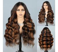 9x6 Glueless Wigs Human Hair Pre Plucked Pre Cut 1B/30 Highlight Body Wave Wear and Go Glueless Wigs for Women Bleached Tiny Knots Body Wave Human Hair Wig 200% Density 24 Inch