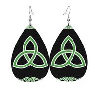 Â€Œ Trinity Knot With Green Braided Border Design Orecchini In Pelle Leggera Orecchini Penzolare Pendenti Per Cosplay Decorazioni