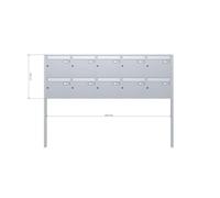 A-01 10 Acciaio inox V2A Sistema di cassette per le lettere per la posa nel calcestruzzo