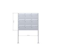 A-01 9 Acciaio inox V2A Sistema di cassette per le lettere con piastra di base