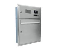 A-01 acciaio inox Cassetta postale da incasso con campanello, citofono & telecamera