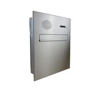 A-04 Cassetta postale in acciaio inox dotata di campanello e citofono (profondità: 10 cm)