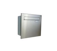 A-041 Cassetta postale passante a muro in acciaio inox (profondità: variabile) con targhetta