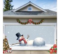 A, 13 x 6 piedi/4 x 1,8 m, striscione natalizio per porta del garage, copertura per porta del garage del paese delle meraviglie invernale, grande decorazione per le vacanze all'aperto per casa