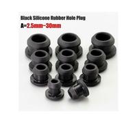 (A 27mm, 5 Pcs) Silicone Rubber Snap-on Hole Plug 2.5mm~30mm Black Blanking End Caps Tube Pipe