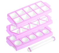 A 3 pezzi Ravioli Maker Press con 1 perno a rotazione 10 griglie rotonde 10 griglie quadrate 14 griglie triangolari ravioli vassoio stampo gnocchia fatti in casa pressa tagliente di francobolli di fra