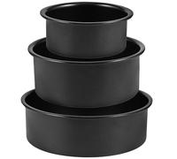 A 3 tortine set di padella 4,5/6,5/8,4 pollici in acciaio in acciaio con rivestimenti antiaderenti tettoni rotonda tettoni torte profonde scatole da forno rotonde da forno rettilinea e padella pro
