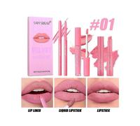 (A)3pcs/set Velvet Lipstick Lip Gloss Waterproof Matte Lip Liner Liquid Lipstick