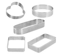 A 5 pezzi Anello per torta 304 ANCHINO CARCHIO ACCIAIO IN ACCIAIO IN ACCIAIO DELLA CARCHIO ROURNO/CUORE/RECTALGLE/OVALI(argentato,5)