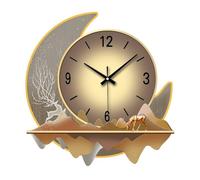 A,60cm,Orologio da Parete Creativo con Luce, Orologio da Parete di Sfondo del Soggiorno Murale, Decorazione murale del Paesaggio a LED per Interni con LED per la casa, L'Ufficio