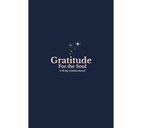 A 90-Day Guided Gratitude Journal with Prompts for Self-Reflection, Mindful Living, and Nighttime Peace. A beautifully designed navy blue self-care journal with star accents
