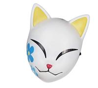 A/A Anonimo Halloween for Vendetta Maschera Set Rave Maschera Costume Cosplay, Halloween Demon Slayer Maschera, Party Face Mask Figura Anime Giapponese (colore C: Maschera di vero riso), L