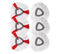 A aBlumen 6Testine di Ricambio per Mocio Vileda Turbo 2in1, Compatibili con EasyWring & Clean, Teste in Microfibra Assorbente per Ricambio Vileda Lavapavimenti (Bianco e Rosso)