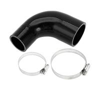 A ABSOPRO 1 Set 45mm/1.77"-60mm/2.36" ID 102mm/4.02" Lunghezza 90 Gradi Tubo in Silicone Nero per Auto con Morsetti Tubo del Refrigerante Universale