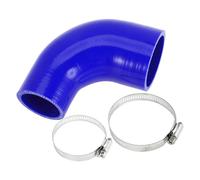 A ABSOPRO 1 Set 45mm/1.77"-60mm/2.36" ID 90mm/3.54" Length 90 Degrees Blue Car Silicone Hose with Clamps Coolant Hose Universal