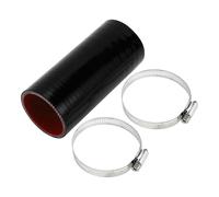 A ABSOPRO 1 Set 60mm/2.36" ID 150mm/5.91" Lunghezza 0 Gradi Nero Rosso Tubo in Silicone per Auto con Morsetti Tubo del Refrigerante Universale