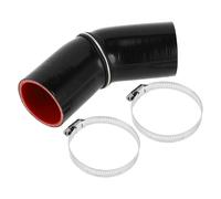 A ABSOPRO 1 Set 60mm/2.36" ID 90mm/3.54" Lunghezza 45 Gradi Nero Rosso Tubo in Silicone per Auto con Morsetti Tubo del Refrigerante Universale