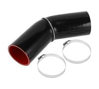 A ABSOPRO 1 Set 80mm/3.15" ID 150mm/5.91" Lunghezza 45 Gradi Nero Rosso Tubo in Silicone per Auto con Morsetti Tubo del Refrigerante Universale