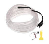 A ABSOPRO 4m Cavo EL Wire LED Stringa di illuminazione Glow per Illuminazione Interna Auto Striscia Flessibile Luce Neon per Decorazione Auto Cablaggio Driver(12v) Bianco