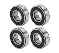 A ABSOPRO 6202-2RS Cuscinetti a Sfera a Gola Profonda P5 15x35x11mm Cuscinetti Lubrificati Doppia Guarnizione in Gomma Nero Argento Tono Ruota Monopattino Skateboard articolo 4 pezzi