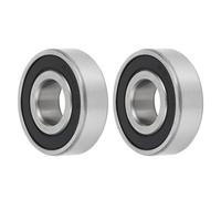 A ABSOPRO 6203/16-2rs Cuscinetti a Sfera a Gola Profonda P6 16x40x12mm Cuscinetti Lubrificati Doppia Guarnizione in Gomma Nero Argento Tono Ruota per Monopattino Skateboard 2 pezzi